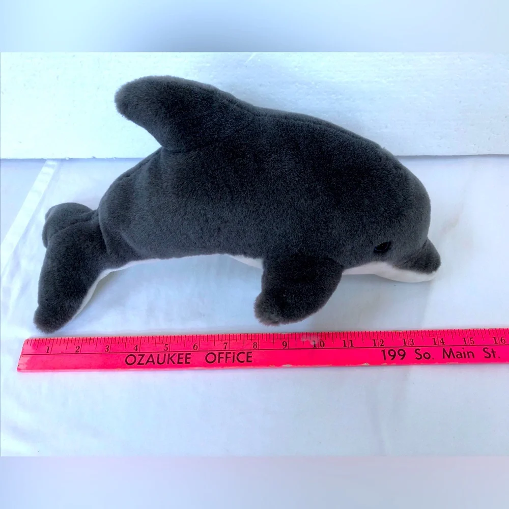 Dolphin Plush Toy Unbranded 14” Stuffed Animal Gray Soft Ocean